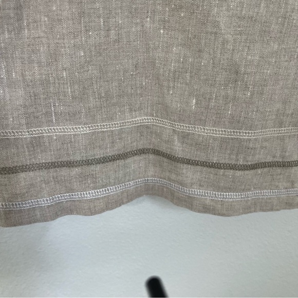 Flax S Womens Button Front Tan 100% Linen Lagenlook Neutral Petite Women’s Shirt - Picture 7 of 7